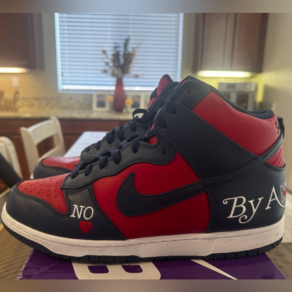Supreme x Nike Dunk High SB By Any Means sz 13 Red Navy DN3741-600